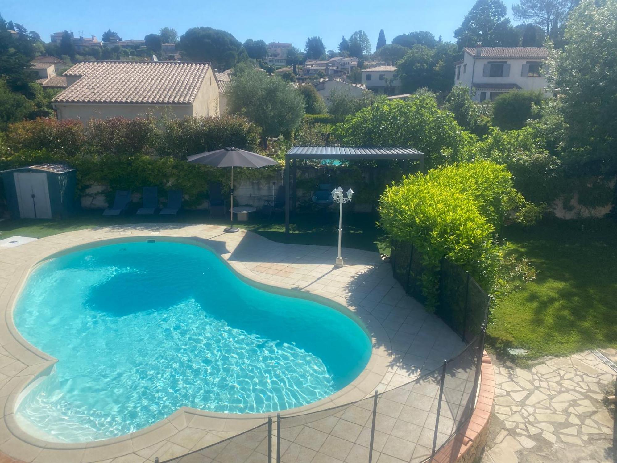 3 Pieces Climatise En Rez De Jardin Avec Piscine Appartement Villeneuve-Loubet Buitenkant foto
